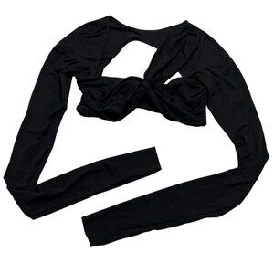 Cultnaked Long Sleeve Crop Top in Black